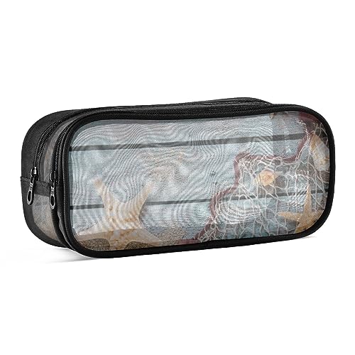 ODAWA Marine Sea Life Federmäppchen Große Gitter Mesh Tasche Zwei Fächer Schreibwaren Organizer von ODAWA