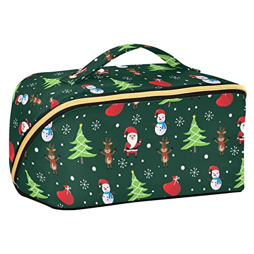 ODAWA Mexikanische Keramik-Reise-Make-up-Tasche, tragbar, große Öffnung, Kosmetiktasche, Werkzeugtasche für Frauen und Mädchen, Weihnachtsbaum von ODAWA