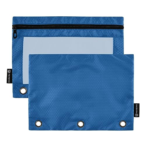 ODAWA Mineral Blue Binder Pouch, 2 Pack 3 Ring Binder Pouch Pencil Bags with Zipper von ODAWA