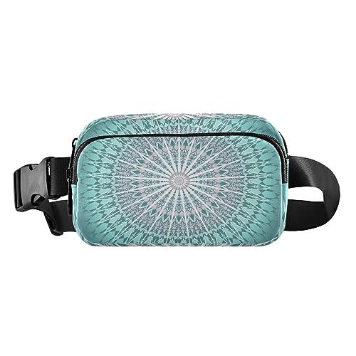 ODAWA Sea Fish Unterwasser-Crossbody-Taschen für Damen, trendig für Workout, Laufen, Reisen, Wandern, 20,3 x 13,5 x 5,8 cm, Blaugrünes Mandala-Muster von ODAWA