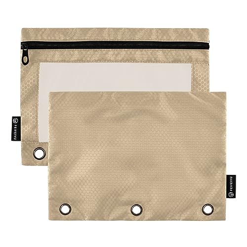 ODAWA Tan Binder Pencil Pouch, 2 Pack 3 Ring Binder Pouch Large Capacity Binder Pouch von ODAWA