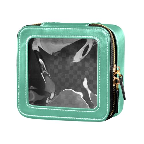 ODAWA Transparente Make-up-Tasche mit Amethyst-Motiv, transparent, Make-up-Tasche, Auto-Make-up-Organizer, Mittelgroßer Aquamarin, Einheitsgröße von ODAWA