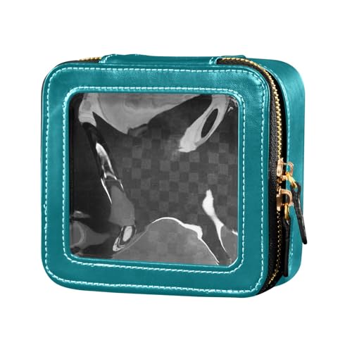 ODAWA Transparente Make-up-Tasche mit Amethyst-Motiv, transparent, Make-up-Tasche, Auto-Make-up-Organizer, Pfauenblau, Einheitsgröße von ODAWA