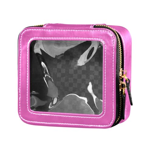 ODAWA Transparente Make-up-Tasche mit Amethyst-Motiv, transparent, Make-up-Tasche, Auto-Make-up-Organizer, Rosarot, Einheitsgröße von ODAWA