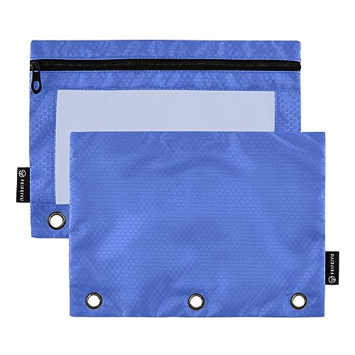 Royal Blue 3 Ring Pencil Pouch Large Capacity Binder Pouch for Office School College Supplies, 2 Pack von ODAWA