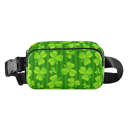 Schöne abstrakte Kreis Bauchtaschen für Frauen Cross Body wasserdichte Hüfttasche für Reisen Einkaufen Wandern Radfahren Laufen, 20,3 x 13,5 x 5,8 cm, Kleeblatt groß von ODAWA