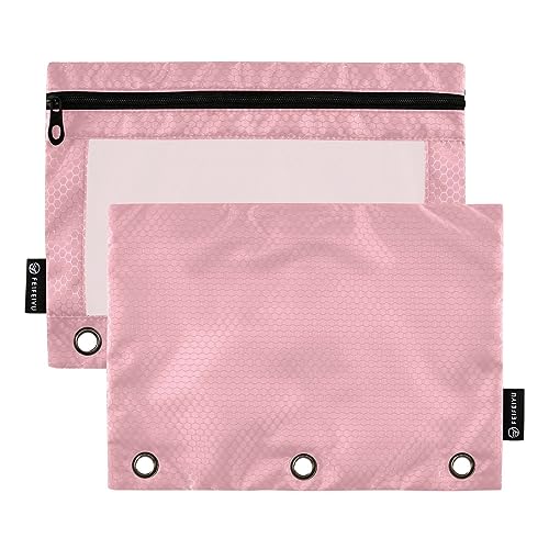 Shell Pink Pencil Pouch Clear with Smooth Zipper, Clear Window Pencil Case for Binder for School and Office, 2 Pack von ODAWA