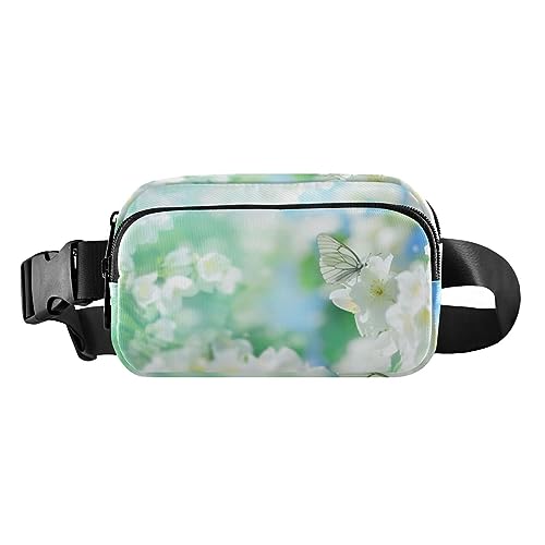 Süße Faultier-Sommer-Gürteltasche für Damen und Herren, Gürteltasche mit verstellbarem Riemen, Schmetterling Jasmin Frühling von ODAWA