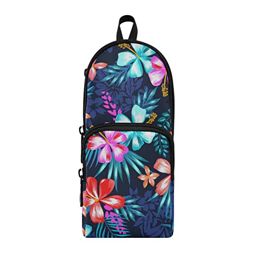 Tropisches Design Hintergrund Federmäppchen, tragbare Schreibwaren-Tasche mit Griff, für mittlere Hochschule, Schule und Büro Organizer von ODAWA