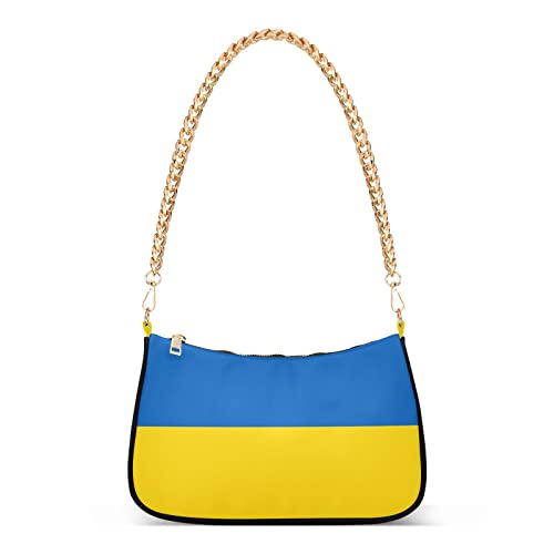 Ukraine-Flagge, Clutch, Schultertasche, Handtasche für Damen, niedliche Tragetasche, Handtasche mit Reißverschluss, Flagge der Ukraine von ODAWA