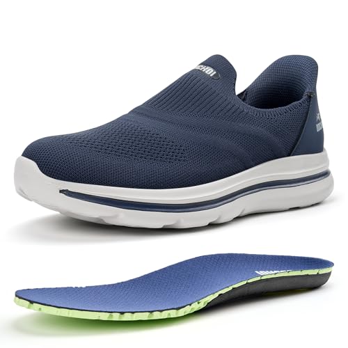 ODCKOI Ergonomische Schlupfschuhe Herren aus Stoff | Bequeme Slip-On Sneakers mit Gewölbestütze als Leichte Slipper Schwarz SHENLAN-46 von ODCKOI
