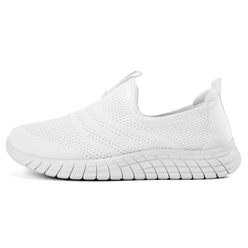 ODCKOI Herren Schuhe Slip on Sneaker Herren rutschfeste Und Verschleißfeste Sportschuhe Causal Atmungsaktive Mesh Joggingschuhe Fitness Bequeme Freizeitschuhe-BAISE-41-XIN von ODCKOI