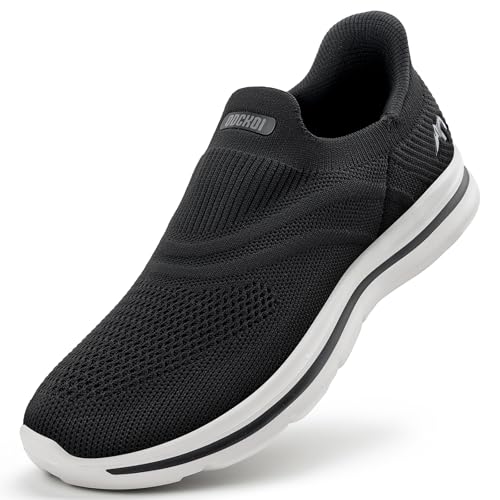 ODCKOI Herren Slip On Sneaker Hand-Free Ohne Schnürsenkel Schuhe Outdoor Sportschuhe Laufschuhe Leichtgewichts Atmungsaktiv Freizeit Straßenlaufschuhe-HEIBAI-46 von ODCKOI