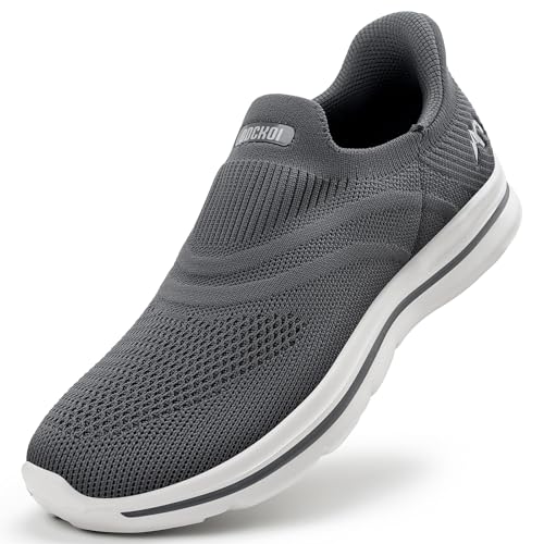 ODCKOI Herren Slip On Sneaker Hand-Free Ohne Schnürsenkel Schuhe Outdoor Sportschuhe Laufschuhe Leichtgewichts Atmungsaktiv Freizeit Straßenlaufschuhe-SHENHUI-44 von ODCKOI