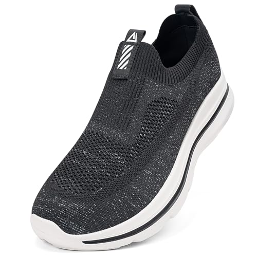 ODCKOI Herren Slip on Sneakers Mesh Atmungsaktiv Laufschuhe Bequem Turnschuhe Outdoor Fitness Sportschuhe Leichtgewichts Straßenlaufschuhe-HEIHUI-39 von ODCKOI