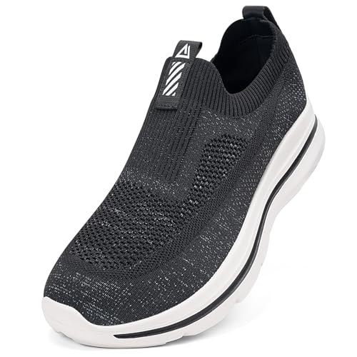 ODCKOI Herren Slip on Sneakers Mesh Atmungsaktiv Laufschuhe Bequem Turnschuhe Outdoor Fitness Sportschuhe Leichtgewichts Straßenlaufschuhe-HEIHUI-41 von ODCKOI