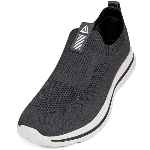 ODCKOI Herren Slip on Sneakers Mesh Atmungsaktiv Laufschuhe Bequem Turnschuhe Outdoor Fitness Sportschuhe Leichtgewichts Straßenlaufschuhe-HEISE-46 von ODCKOI