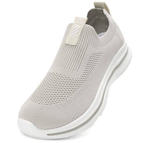 ODCKOI Herren Slip on Sneakers Mesh Atmungsaktiv Laufschuhe Bequem Turnschuhe Outdoor Fitness Sportschuhe Leichtgewichts Straßenlaufschuhe-MISE-46 von ODCKOI