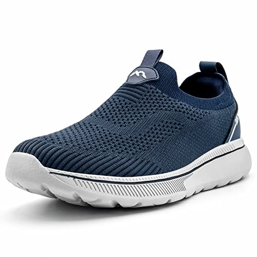 ODCKOI Schuhe Herren Sneaker Ohne Schnuersenkel Slip-on Schuhe Mesh Atmungsaktiv Leicht Laufschuhe Casual Sportschuhe Bequem Turnschuhe Leichtgewichts Outdoor Joggingschuhe Dunkelblau 40 von ODCKOI