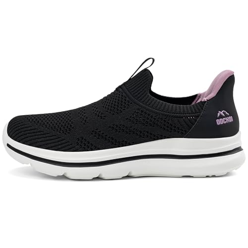 ODCKOI Slip In Schuhe Damen Slip on Sneakers Ohne Schnürsenkel Leichte Turnschuhe Atmungsaktiv Bequeme Schlupfschuhe Fitness Sportschuhe-HEIBAI-42-XIN von ODCKOI