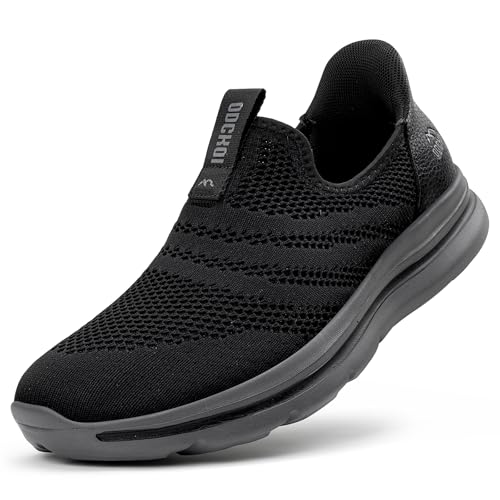 ODCKOI Slip On Sneaker Herren Schuhe Ohne Schnürsenkel Leichte Sportschuhe Atmungsaktives Freizeitschuhe Mesh Fitness Schuhe Turnschuhe Indoor Fashion Laufschuhe-HEIHUI-43 von ODCKOI