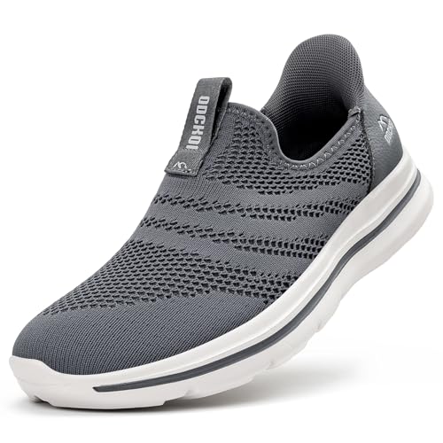 ODCKOI Slip On Sneaker Herren Schuhe Ohne Schnürsenkel Leichte Sportschuhe Atmungsaktives Freizeitschuhe Mesh Fitness Schuhe Turnschuhe Indoor Fashion Laufschuhe-SHENHUI-42 von ODCKOI