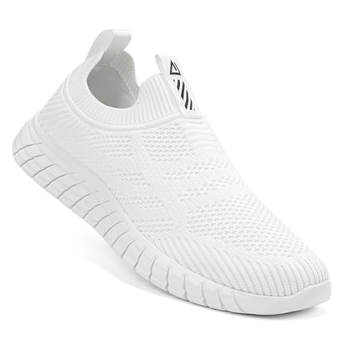 ODCKOI Slip On Sneaker Herren ohne schnürsenkel Turnschuhe rutschfest Sportschuhe Mesh Walkingschuhe Straßenlaufschuhe atmungsaktiv Jogging Sportsschuhe-BAISE-44 von ODCKOI