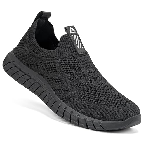 ODCKOI Slip On Sneaker Herren ohne schnürsenkel Turnschuhe rutschfest Sportschuhe Mesh Walkingschuhe Straßenlaufschuhe atmungsaktiv Jogging Sportsschuhe-HEISE-44 von ODCKOI