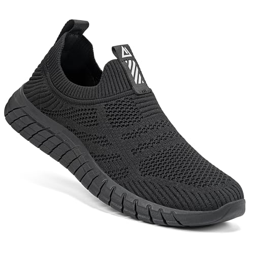 ODCKOI Slip On Sneaker Herren ohne schnürsenkel Turnschuhe rutschfest Sportschuhe Mesh Walkingschuhe Straßenlaufschuhe atmungsaktiv Jogging Sportsschuhe-HEISE-45-XIN von ODCKOI