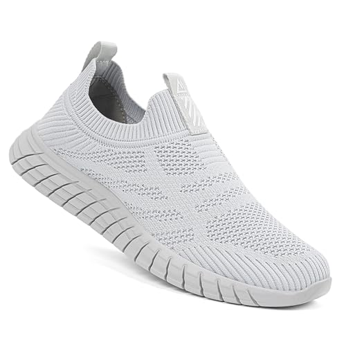 ODCKOI Slip On Sneaker Herren ohne schnürsenkel Turnschuhe rutschfest Sportschuhe Mesh Walkingschuhe Straßenlaufschuhe atmungsaktiv Jogging Sportsschuhe-QIANHUI-43 von ODCKOI