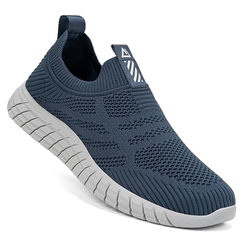 ODCKOI Slip On Sneaker Herren ohne schnürsenkel Turnschuhe rutschfest Sportschuhe Mesh Walkingschuhe Straßenlaufschuhe atmungsaktiv Jogging Sportsschuhe-SHLAN-40-XIN von ODCKOI