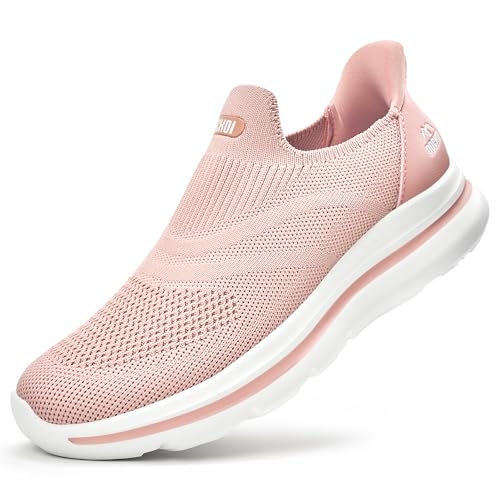ODCKOI Slip on Damen Sneakers Bequem Atmungsaktiv Walkingschuhe Damen Leicht Jogging Fitness Turnschuhe-FENSE-40 von ODCKOI