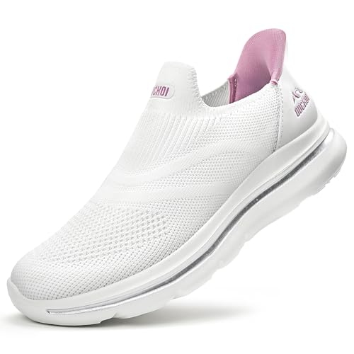ODCKOI Slip on Damen Sneakers Bequem Atmungsaktiv Walkingschuhe Damen Leicht Jogging Fitness Turnschuhe-QUANBAI-38 von ODCKOI