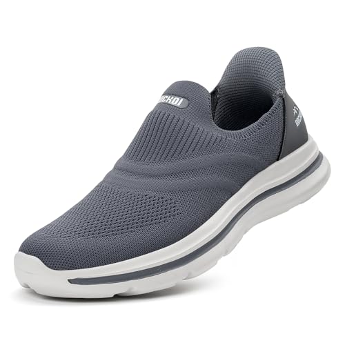 ODCKOI Slip on Sneaker Herren Ohne Schnürsenkel Schuhe Outdoor Sportschuhe Laufschuhe Leichtgewichts Atmungsaktiv Hand-Free Freizeit Straßenlaufschuhe DunkelGrau SHENHUI-43 von ODCKOI