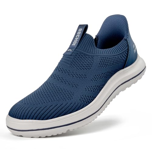 ODCKOI Slip on Sneaker Herren - Schlupfschuhe Atmungsaktive Sportschuhe Ohne Schnürsenkel Leichtgewicht Turnschuhe Mesh Casual Bequem Freizeitschuhe SHENLAN 44 von ODCKOI