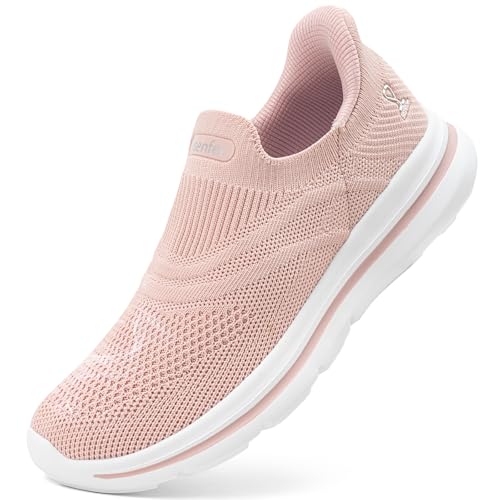 ODCKOI Slip on Sneakers Damen Hands Free Schuhe Ohne Schnürsenkel Leichte Turnschuhe Atmungsaktiv Bequeme Schlupfschuhe Fitness Sportschuhe-FENSE-38 von ODCKOI