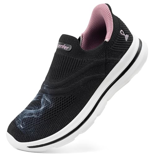 ODCKOI Slip on Sneakers Damen Hands Free Schuhe Ohne Schnürsenkel Leichte Turnschuhe Atmungsaktiv Bequeme Schlupfschuhe Fitness Sportschuhe-HEIBAI-42 von ODCKOI