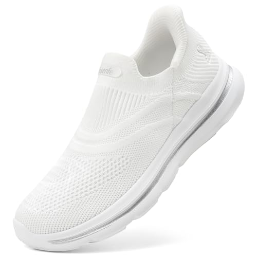 ODCKOI Slip on Sneakers Damen Hands Free Schuhe Ohne Schnürsenkel Leichte Turnschuhe Atmungsaktiv Bequeme Schlupfschuhe Fitness Sportschuhe-QUANBAI-37 von ODCKOI