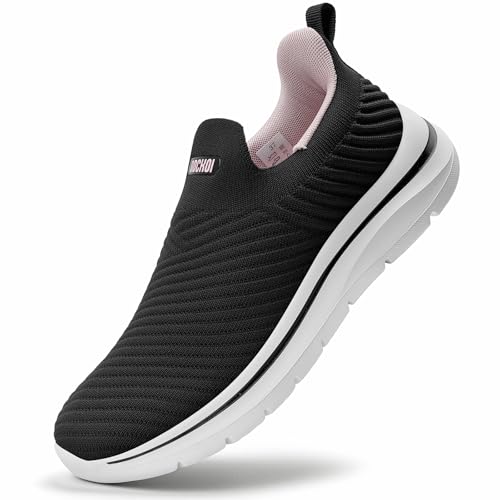 ODCKOI Sneaker Damen Slip on Sneaker - Leichte Atmungsaktive Damen Sportschuhe Ohne Schnürsenkel Leichtgewicht Turnschuhe Slip In Schuhe Mesh Freizeitschuhe Casual Bequem Schlupfschuhe HEIBAI 38 von ODCKOI