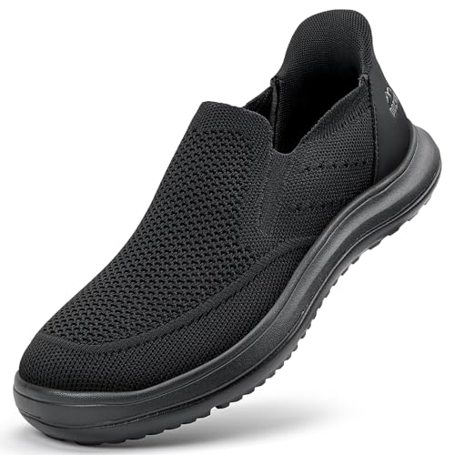 ODCKOI Sneaker Herren Hands Free Slip on Schuhe Herren Bequeme Ohne Schnürsenkel Turnschuhe Casual Gym Joggingschuhe Schwarz 43 von ODCKOI