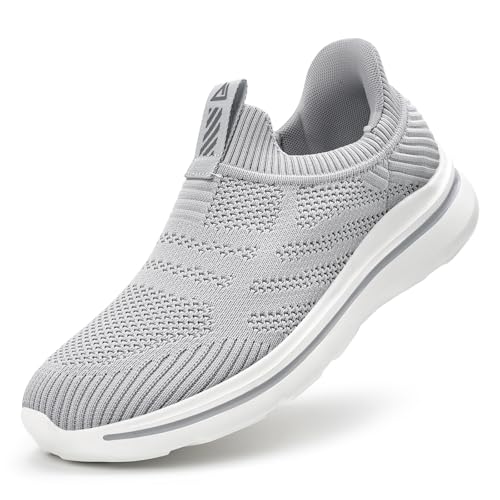 ODCKOI Sneaker Herren Hands-Free Turnschuhe Leichtgewichtige Atmungsaktive Slip on Sneaker Herren Bequeme Mesh Freizeitschuhe schnürsenkel ohne binden Sportschuhe-Hellgrün-46 von ODCKOI