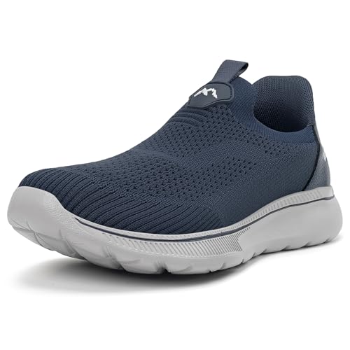 ODCKOI Sneaker Herren Ohne Schnuersenkel Slip-on Schuhe Mesh Atmungsaktiv Leicht Laufschuhe Sportschuhe Bequem Turnschuhe Leichtgewichts Outdoor Joggingschuhe Dunkelblau 45 von ODCKOI