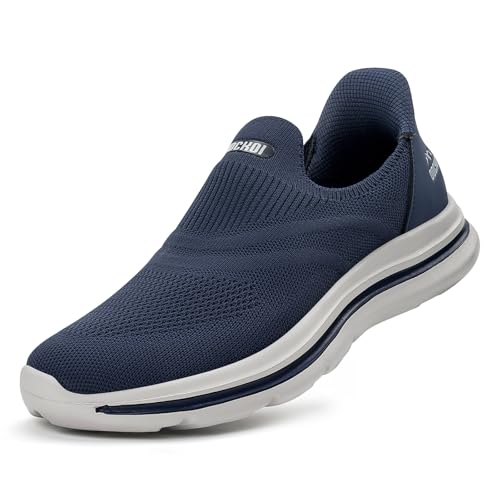ODCKOI Slip on Sneaker Herren Ohne Schnürsenkel Schuhe Outdoor Sportschuhe Laufschuhe Leichtgewichts Atmungsaktiv Hand-Free Freizeit Straßenlaufschuhe DunkelBlau SHENLAN-46 von ODCKOI