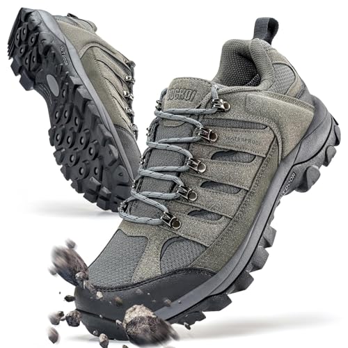 ODCKOI Wanderschuhe Herren Leicht Trailrunning Atmungsaktiv Trekkingschuhe Herren Trekking Outdoor Sneaker rutschfeste Abriebfest Bergschuhe, Camping, Fischerei, Arbeit, Sportschuhe(Grau EU 44) von ODCKOI