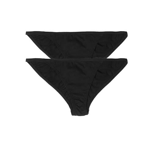 ODDO BODY String Bikini aus 100 % Bio-Baumwolle – weiche, fairem Handel, atmungsaktive Pima-Baumwoll-Unterwäsche für täglichen Komfort, Midnight 2er-Pack, XS von ODDO BODY