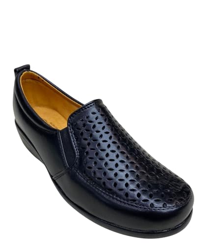 Odearly Confort Damen Echtlederschuhe - 100% weiches Leder innen & außen, rutschfeste PU-Sohle, bequemes Schuhwerk für zarte, Schwarz, 38.5 EU von ODERALY