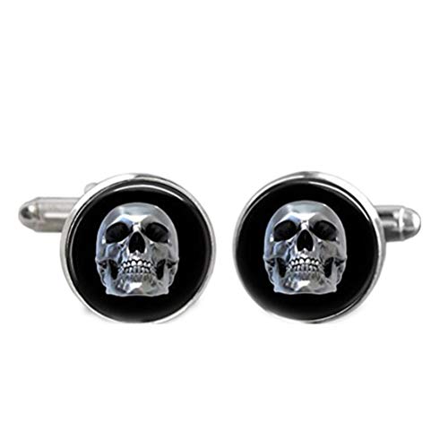 1 Paar Schädel Manschettenknöpfe für Herren Hemd Manschette Modern Silver Fashion Steampunk Choker Schmuck von ODETOJOY