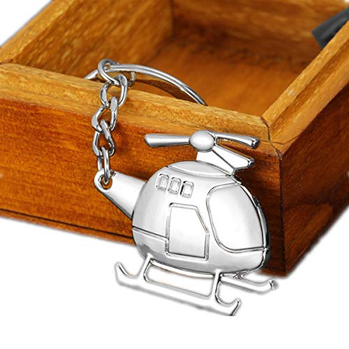 ODETOJOY Kreativer Mini-Hubschrauber Schlüsselanhänger mit Flugzeug-Modellierung aus Zinklegierung und Schlüsselhalterung. Private Metall-Ausführung, cool und designstark als Auto-Schlüsselanhänger. von ODETOJOY