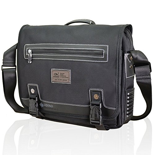 ODIXO Premium Herren Tasche Umhängetasche Schultertasche Messenger Bag B260-1 Professional Edition mit Tablet Fach Schwarz von ODIXO