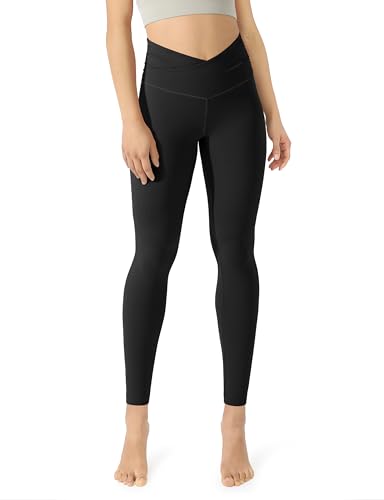 ODODOS Yoga-Leggings für Damen, Cross-Taille, Workout, Laufen, Fitnessstudio, schwarz 2, L ODODOS Yoga-Leggings für Damen, Cross-Taille, Workout, Laufen, Fitnessstudio, schwarz 2, L von ODODOS
